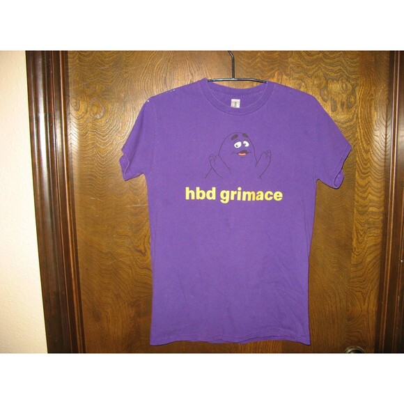 McDonalds Hbd Grimace T-shirt Womens Large Purple Happy Birthday Print 2023 - Picture 1 of 3